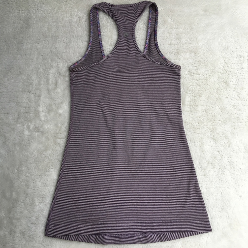 Lululemon Cool Racerback Striped Purple Tank Top 2 - Picture 1 of 5